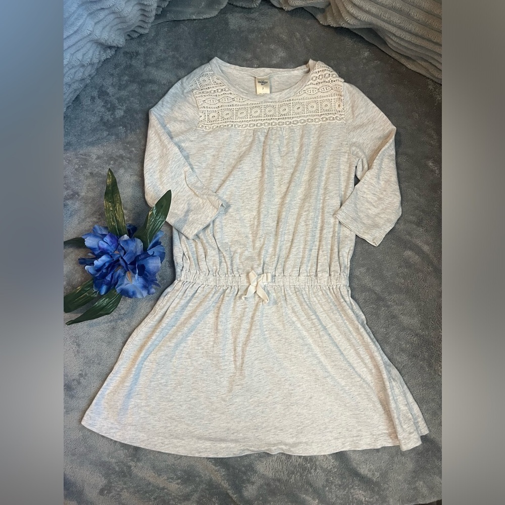 Oshkosh Girls Dress Casual Dress in Light Gray Summer Dress Size 7